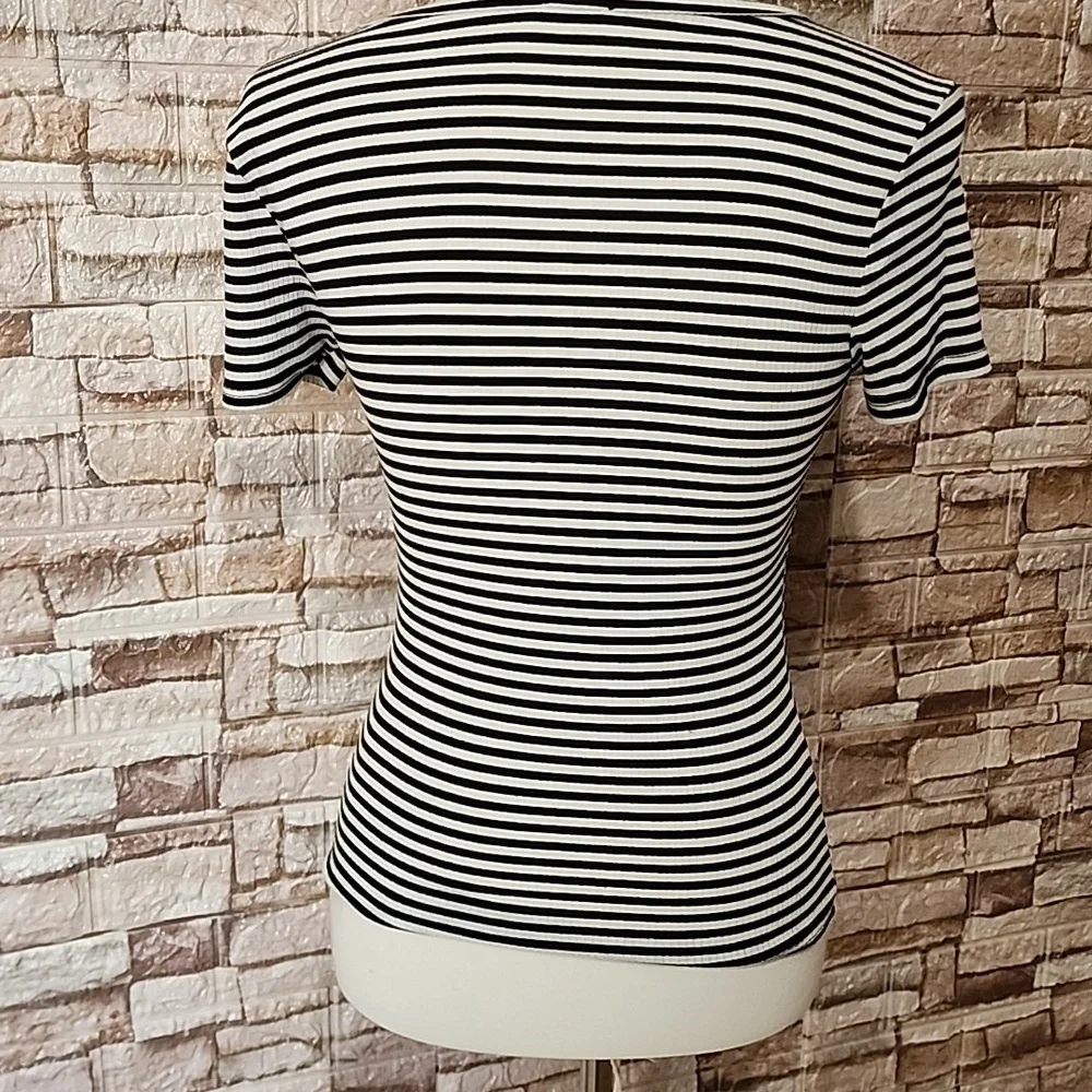 Free People Classic Black and White Striped Women's Top